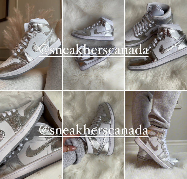 Jordan 1 Mid Metallic Silver (Womens)