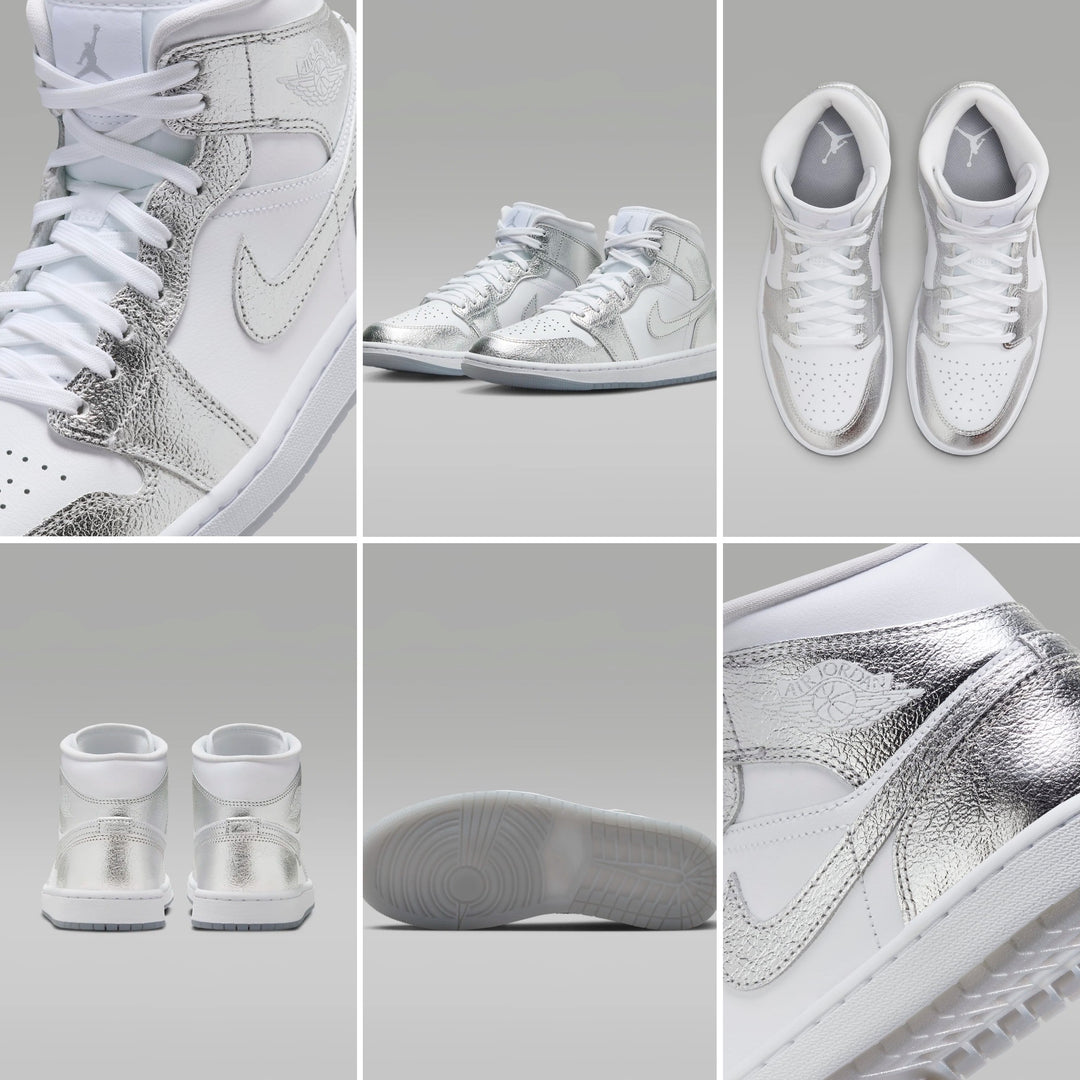 Jordan 1 Mid Metallic Silver (Womens)