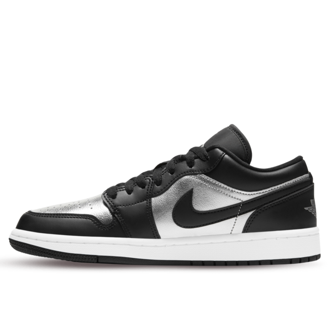 Jordan 1 Low Silver Metallic Black (Womens)
