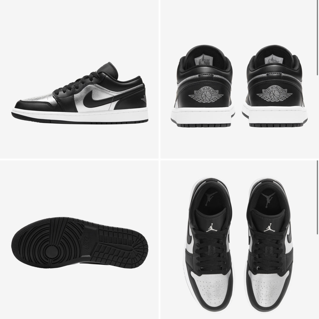 Jordan 1 Low Silver Metallic Black (Womens)