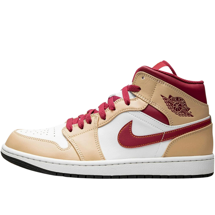 Jordan 1 Mid Light Curry Cardinal (Mens)