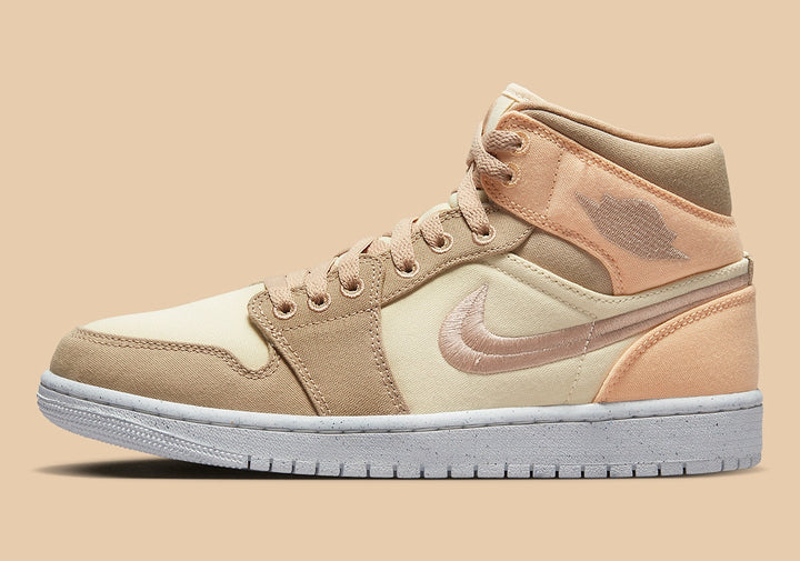 Jordan 1 Mid Canvas Khaki (Womens)