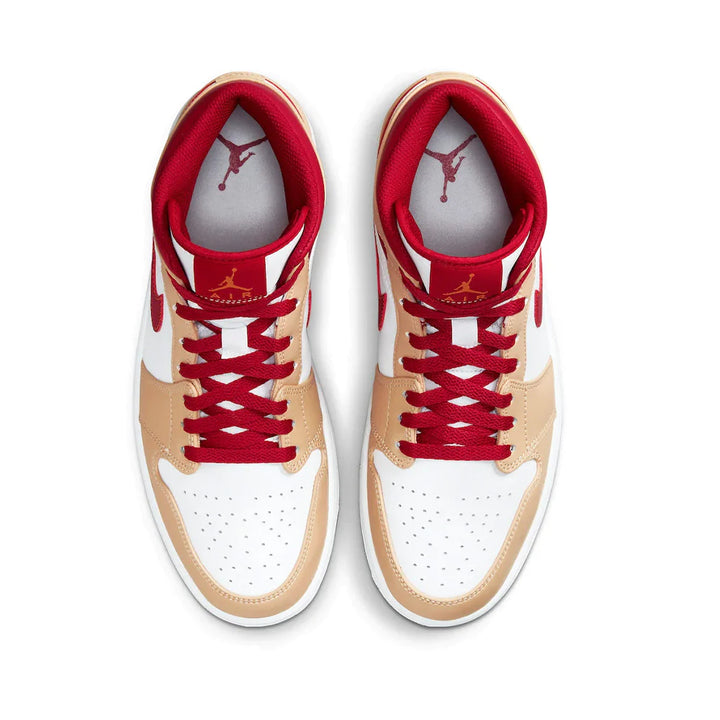 Jordan 1 Mid Light Curry Cardinal (Mens)