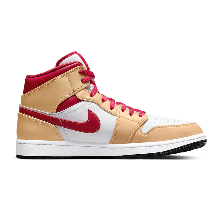Jordan 1 Mid Light Curry Cardinal (Mens)