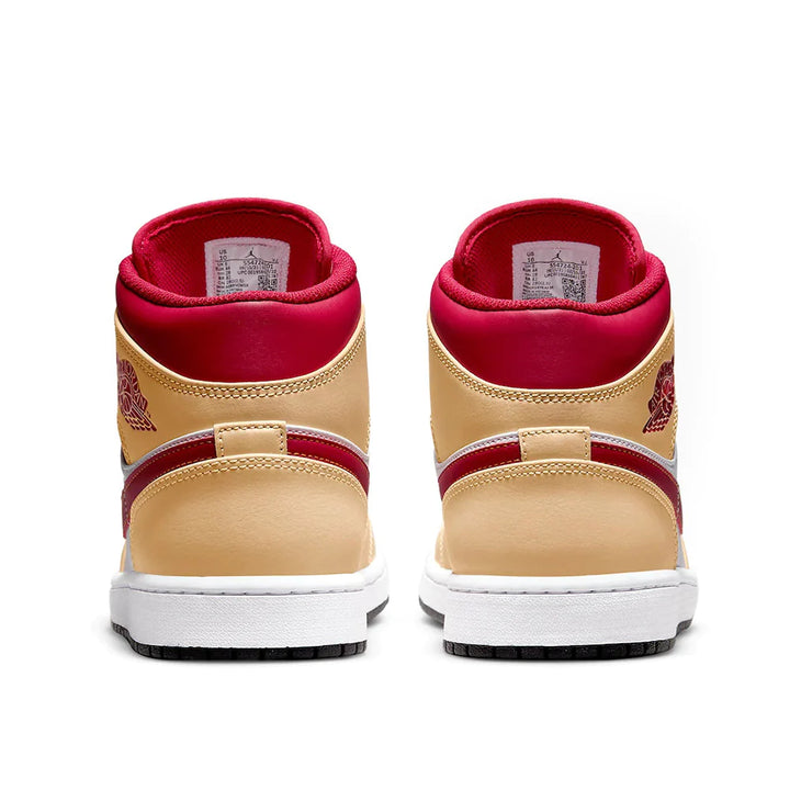 Jordan 1 Mid Light Curry Cardinal (Mens)