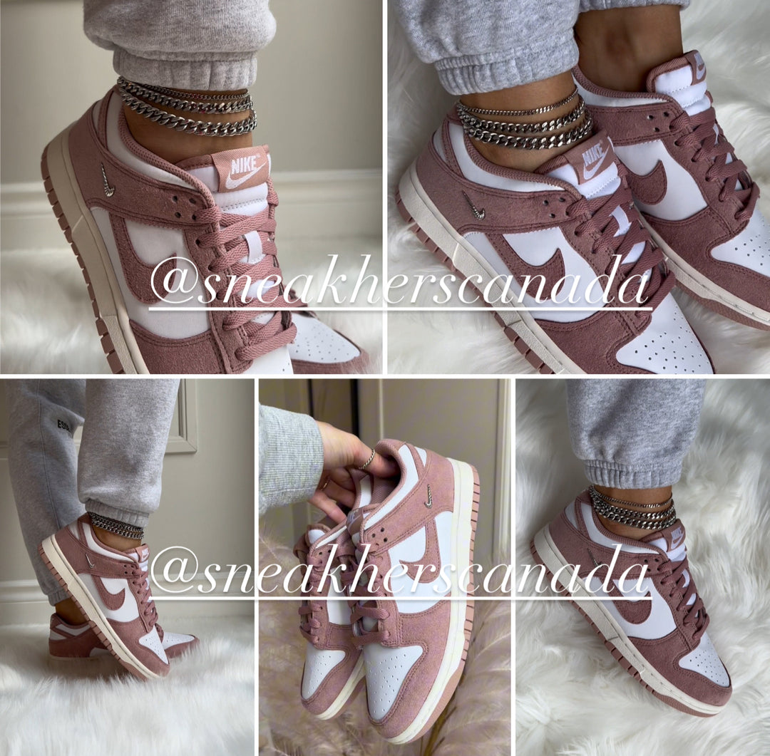 Nike Dunk Low Mini Swoosh Rose (Womens)