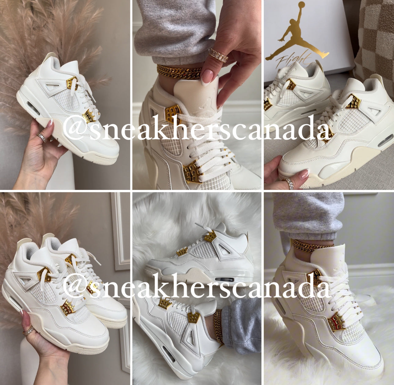 Jordan 4 Retro Metallic Gold Womens Sneakhers Canada