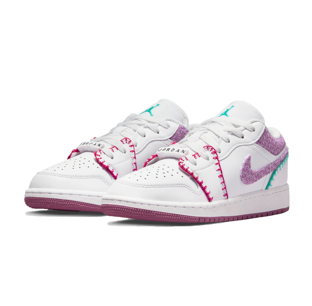 Jordan 1 Low White Light Bordeuax (GS)