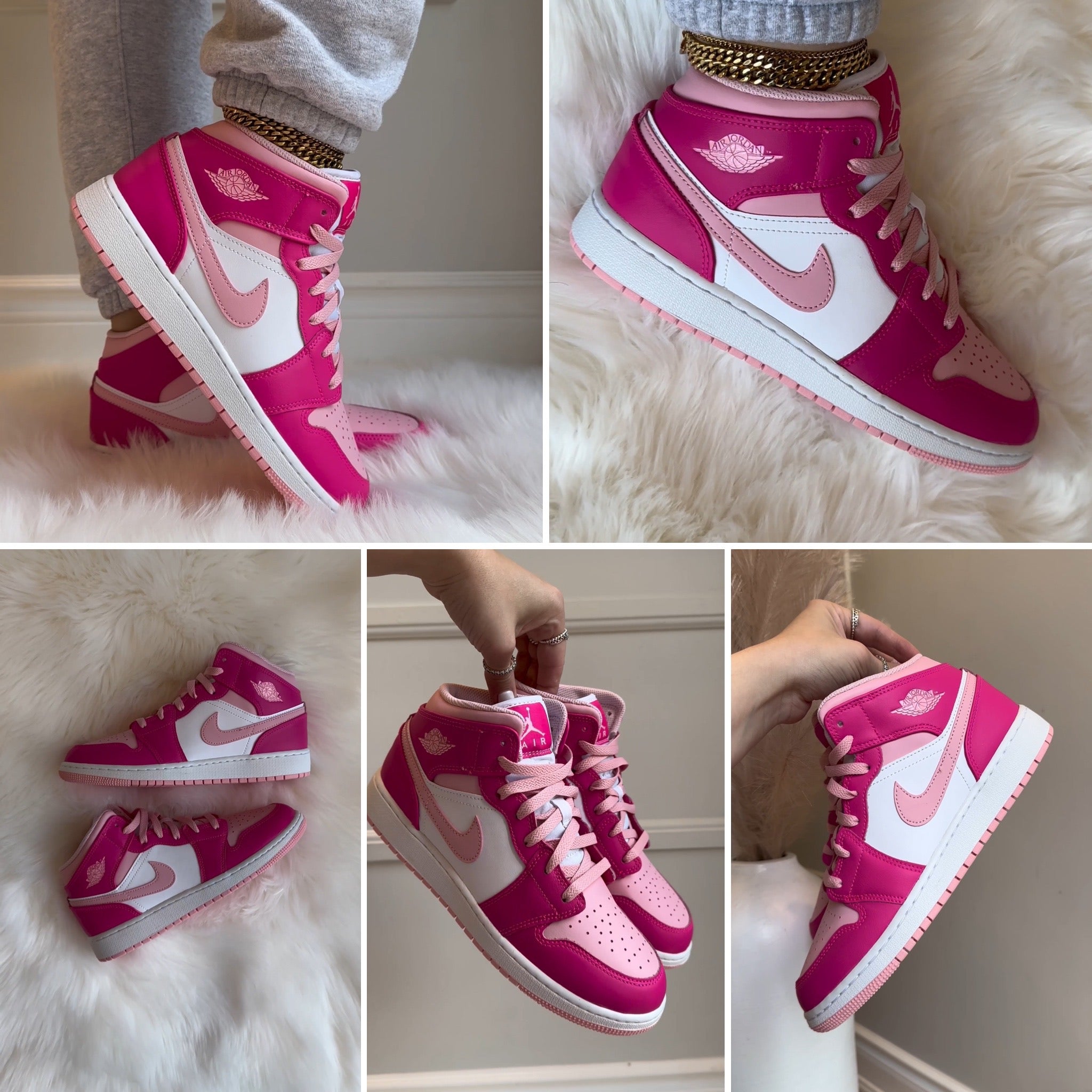 Jordan 1 Mid Fierce Pink (GS)